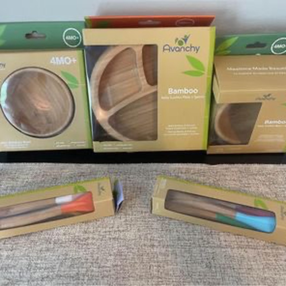 Avanchy Bamboo Baby Utensils Lot